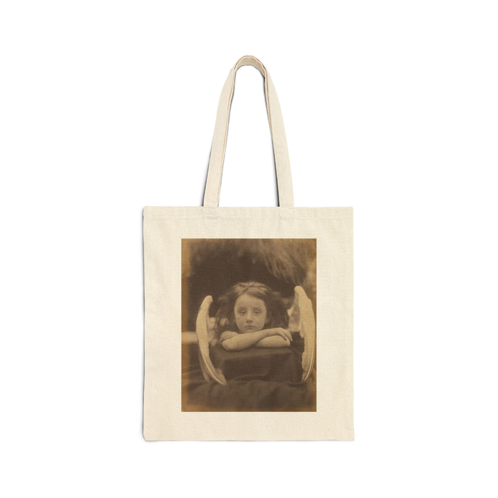Canvas Tote Bag with Antique Angel Photograph